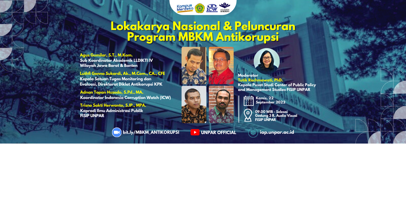 Lokakarya Nasional & Peluncuran Program MBKM Antikorupsi
